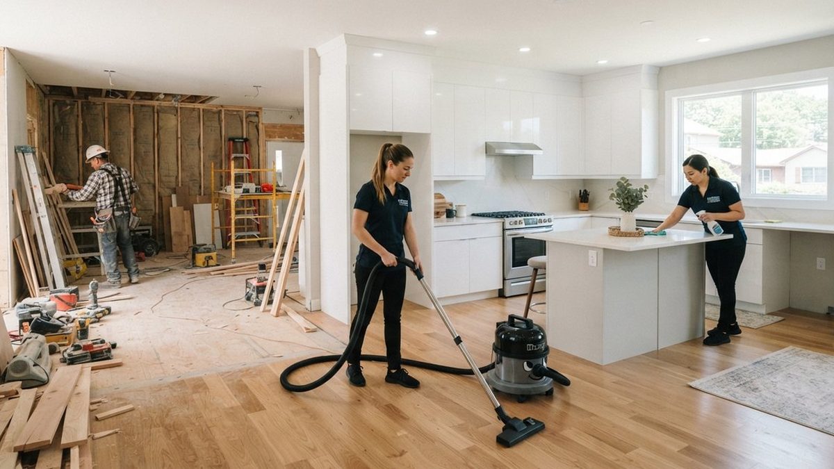 Cleaner removing fine dust after a home construction project