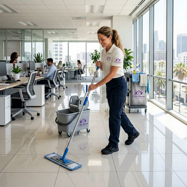 Elite House Cleaning professional janitorial service in a Sacramento office