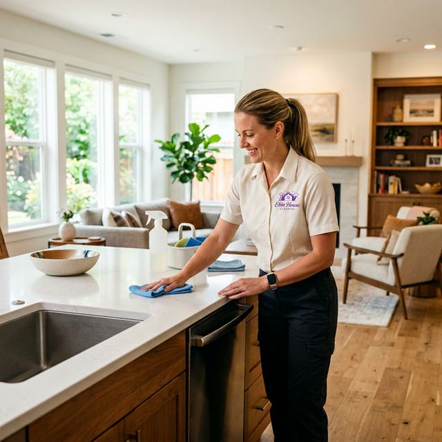 Elite House Cleaning professional cleaning a bright Rocklin home